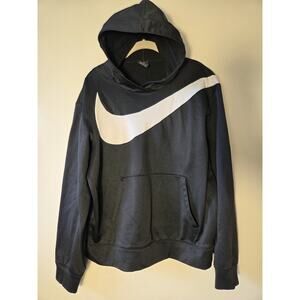 Nike Mens Dri-fit Basketball Pullover Hoodie Black Lrg White Logo Size M